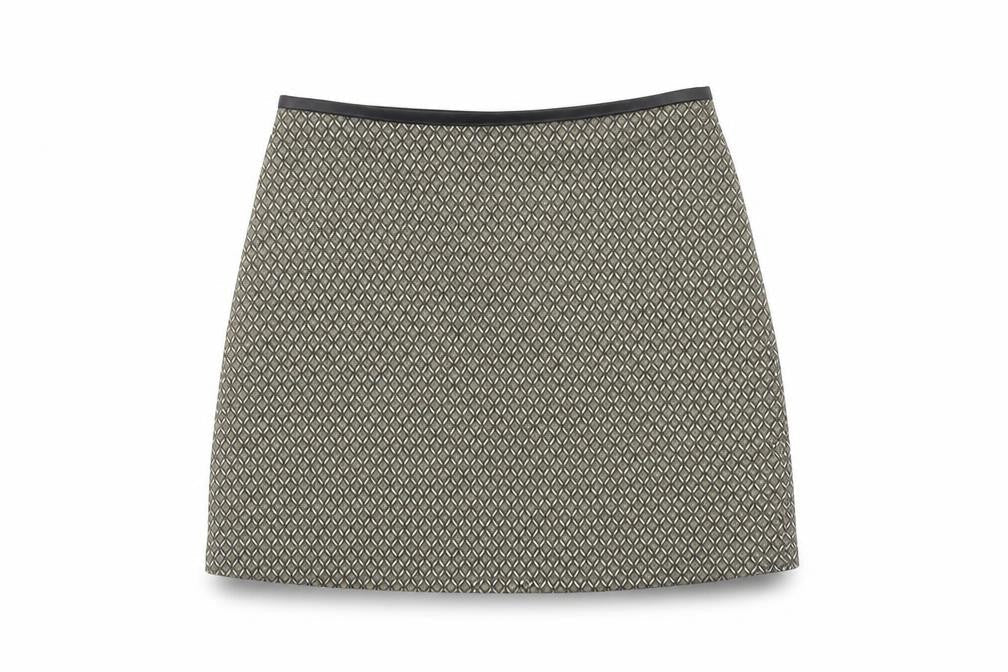 Oasis Womens Gold Geometric Polyester A-Line Skirt Size 10 Zip
