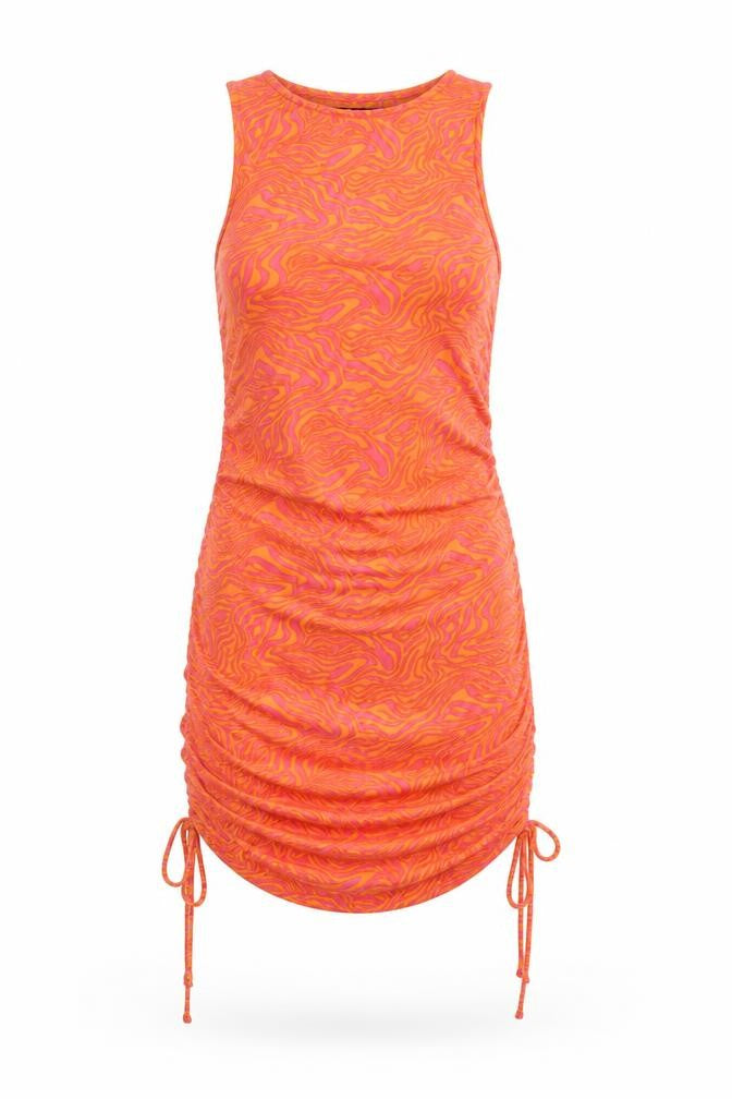 Motel Womens Multicoloured Geometric Cotton Bodycon Size XS Round Neck Pullover