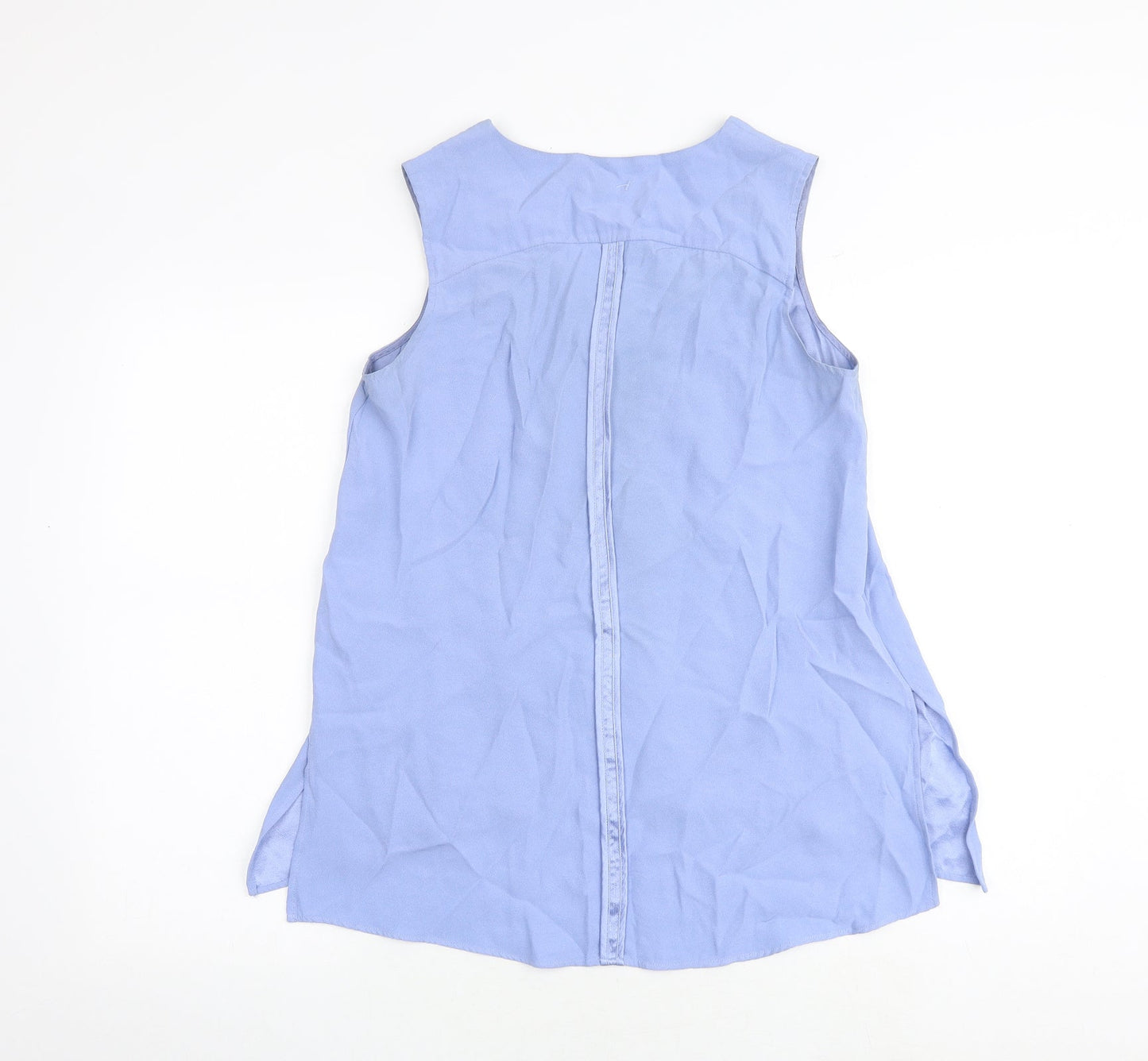 Phase Eight Womens Blue Viscose Basic Blouse Size 10 V-Neck