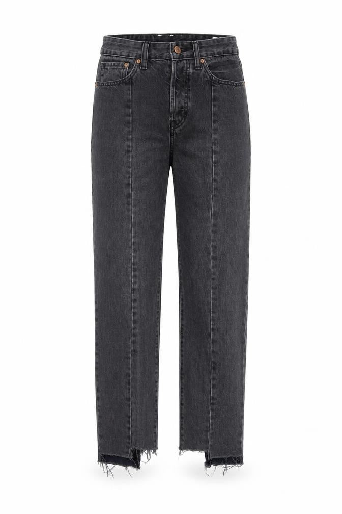 H&M Womens Grey Cotton Straight Jeans Size 26 in Regular Button