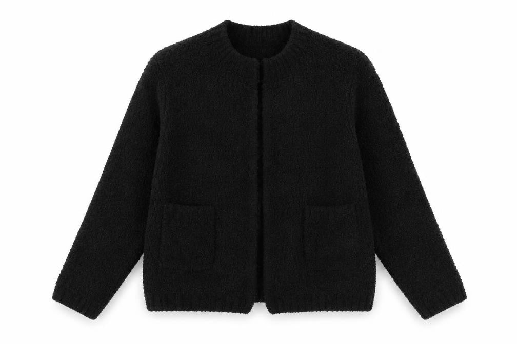 Marks & Spencer Womens Black V-Neck Acrylic Cardigan Jumper Size M