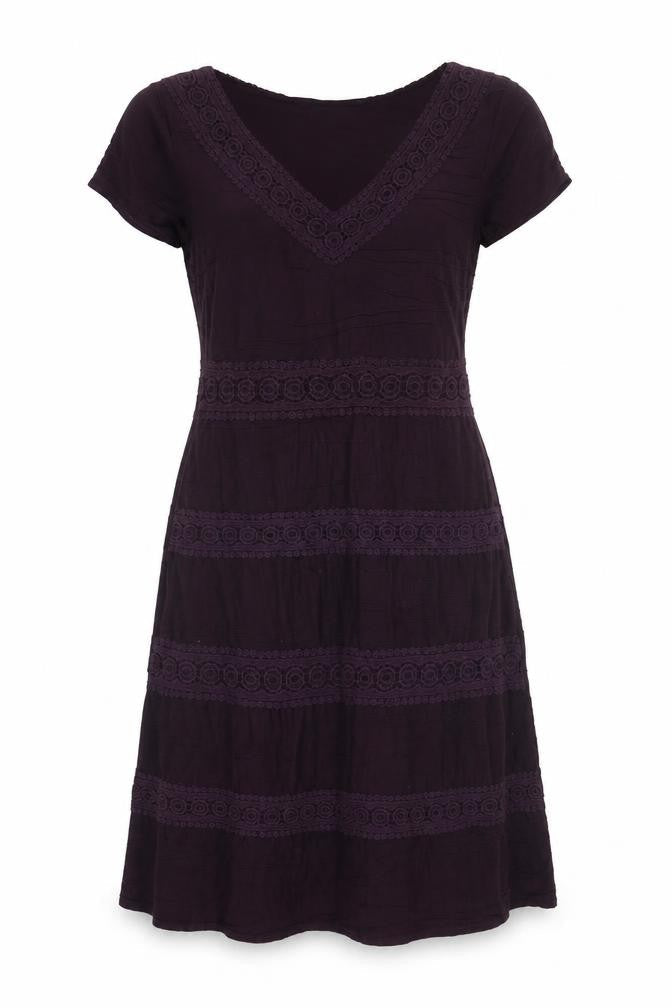 RJR.John Rocha Womens Purple Polyester Trapeze & Swing Size 12 V-Neck Pullover