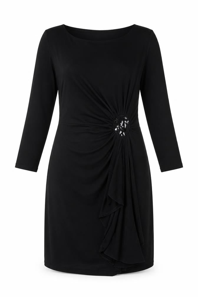Debenhams Womens Black Polyester Shift Size 10 Round Neck Pullover