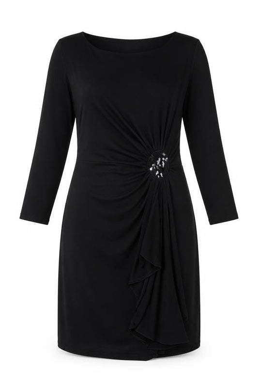 Debenhams Womens Black Polyester Shift Size 10 Round Neck Pullover