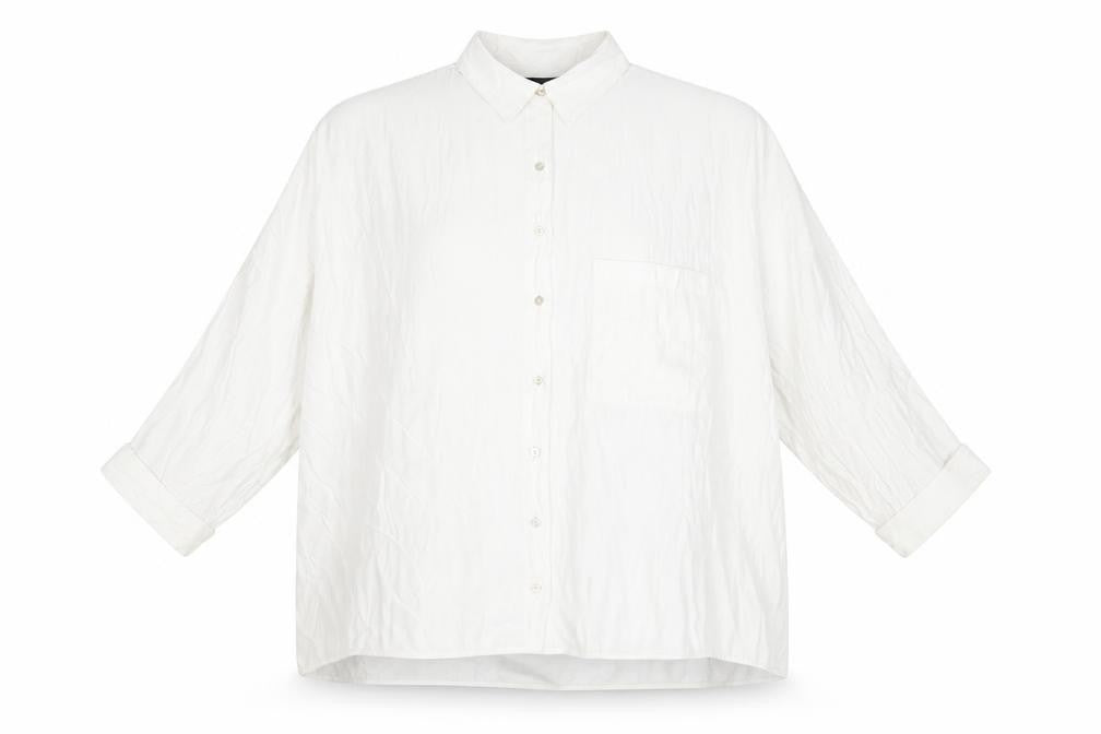 Zara Womens White Polyester Basic Button-Up Size S Collared