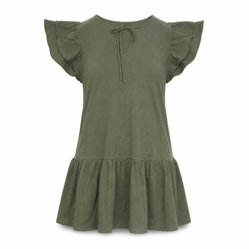 Marks & Spencer Womens Green Viscose A-Line Size 8 Round Neck Pullover