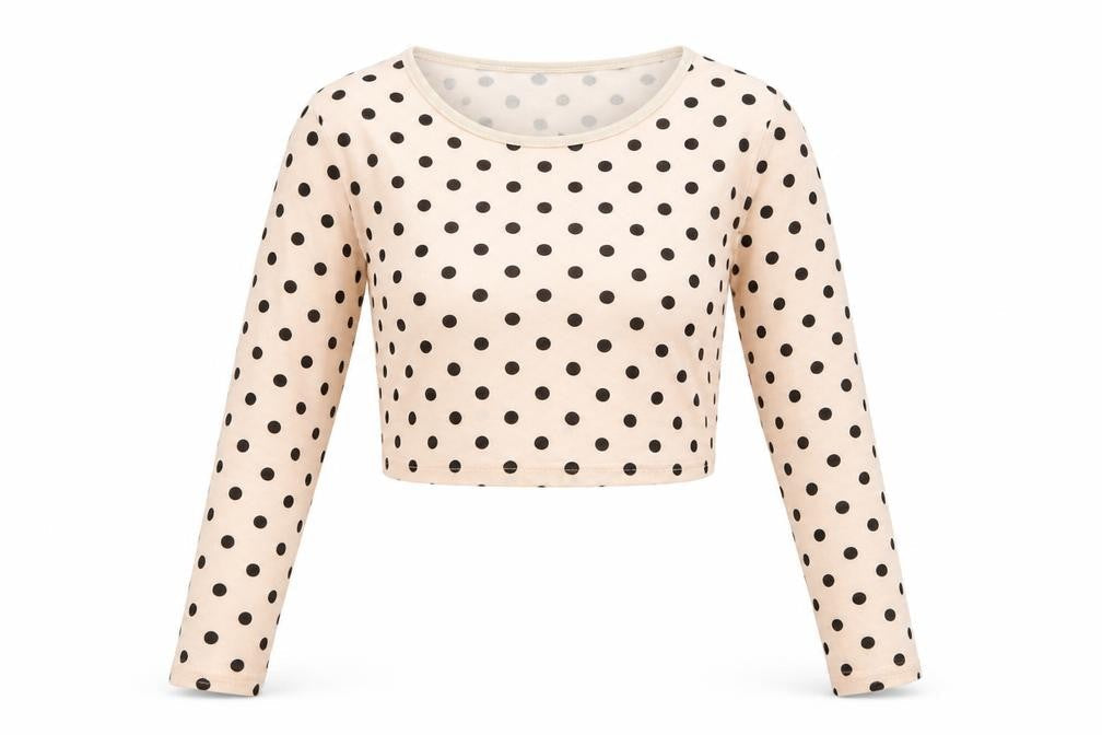 Nasty Gal Womens Pink Polka Dot Polyester Cropped T-Shirt Size 8 Boat Neck