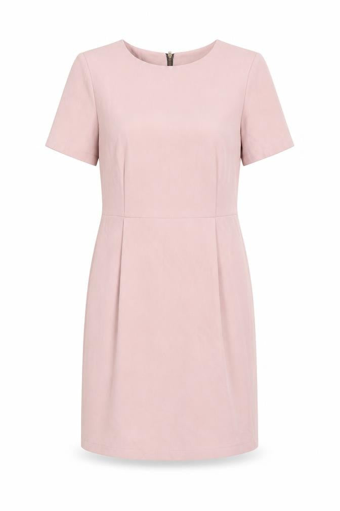 Topshop Womens Pink Polyester Shift Size 12 Round Neck Zip