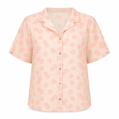 River Island Womens Beige Floral Polyester Basic Button-Up Size 6 Collared