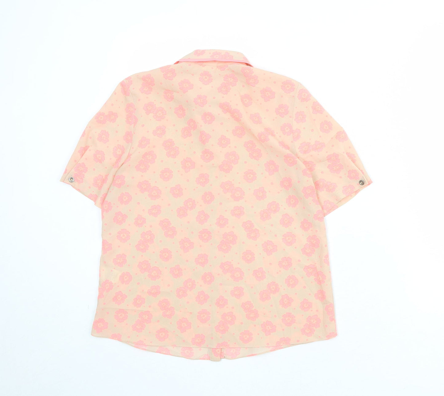 River Island Womens Beige Floral Polyester Basic Button-Up Size 6 Collared
