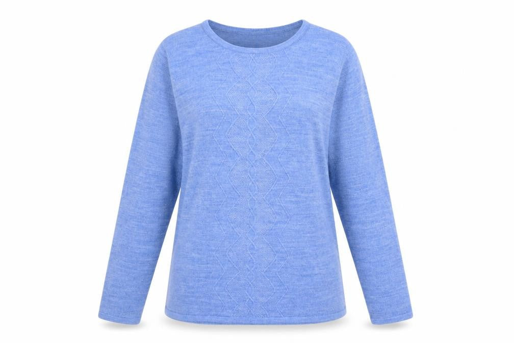 Classics Womens Blue Round Neck Acrylic Pullover Jumper Size 12
