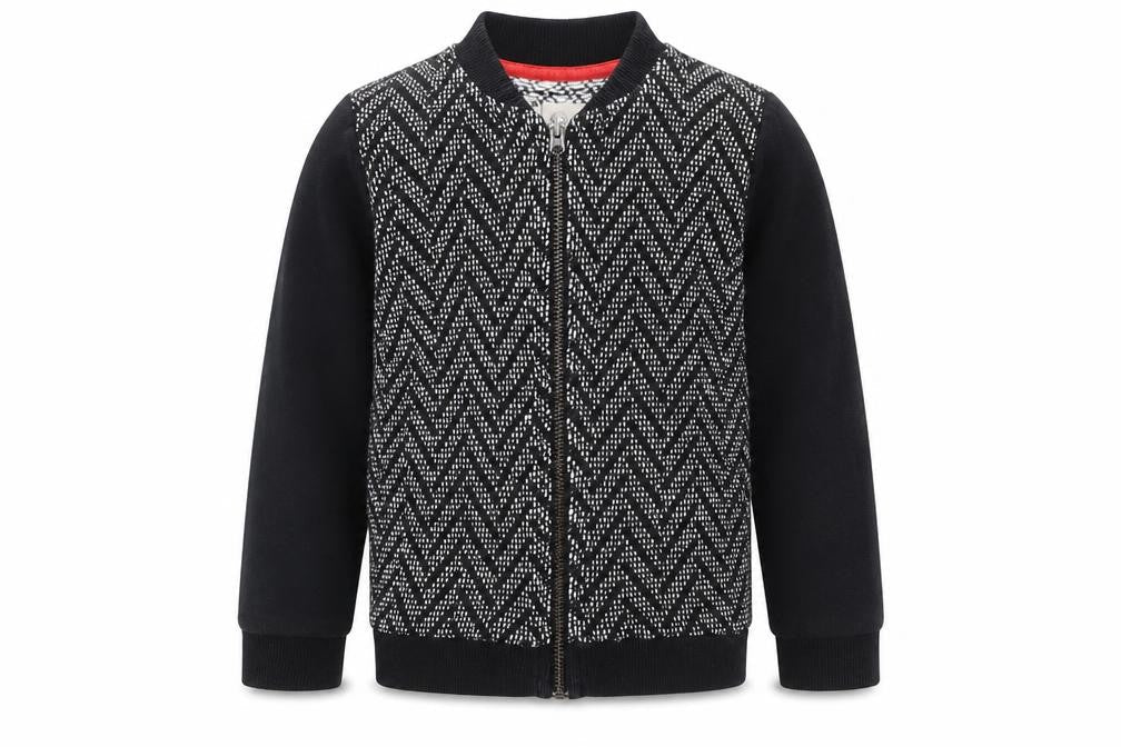 River Island Boys Black Geometric Jacket Size 2-3 Years Zip