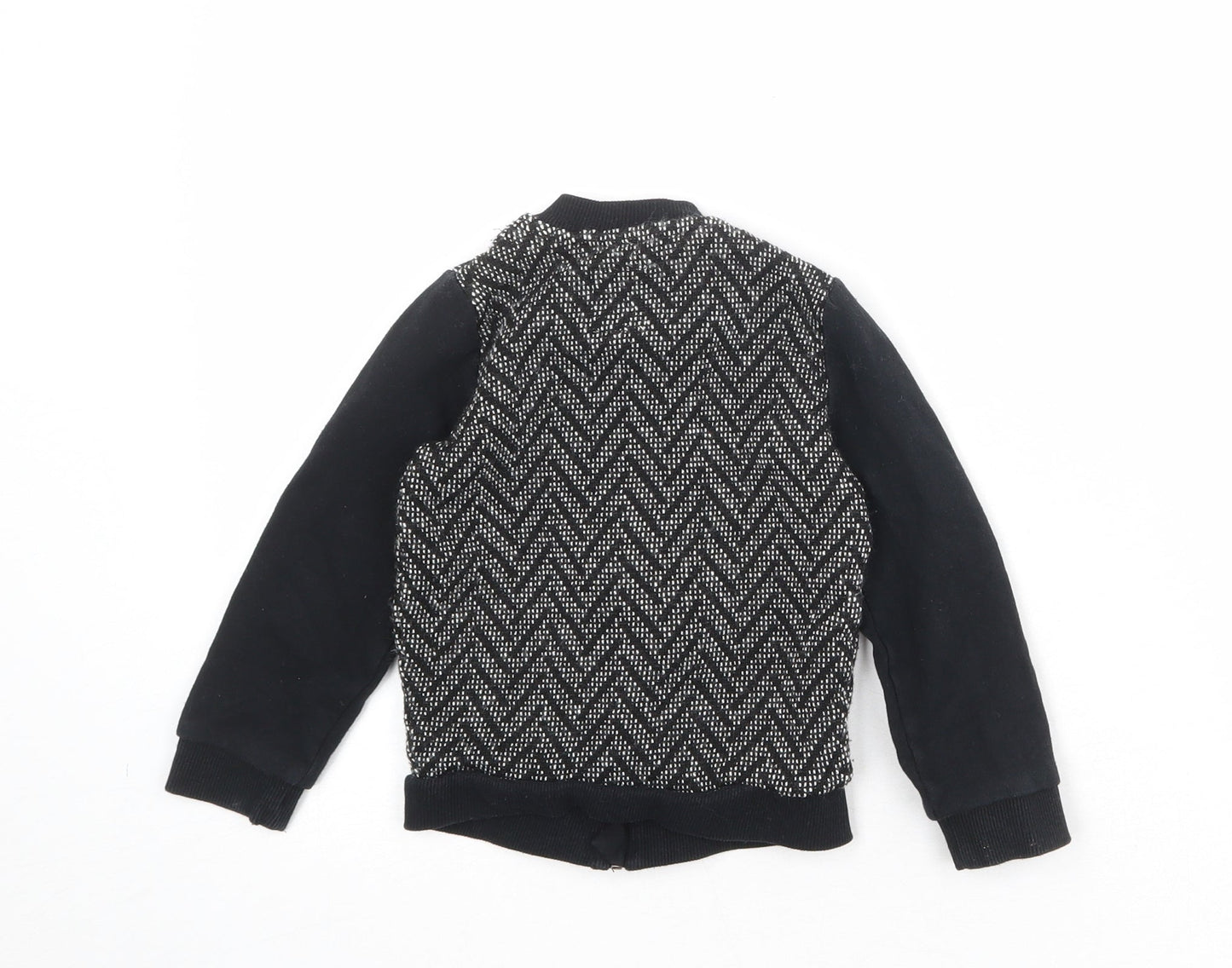 River Island Boys Black Geometric Jacket Size 2-3 Years Zip
