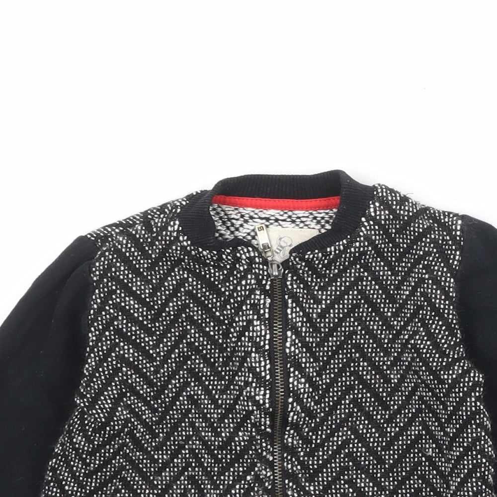 River Island Boys Black Geometric Jacket Size 2-3 Years Zip