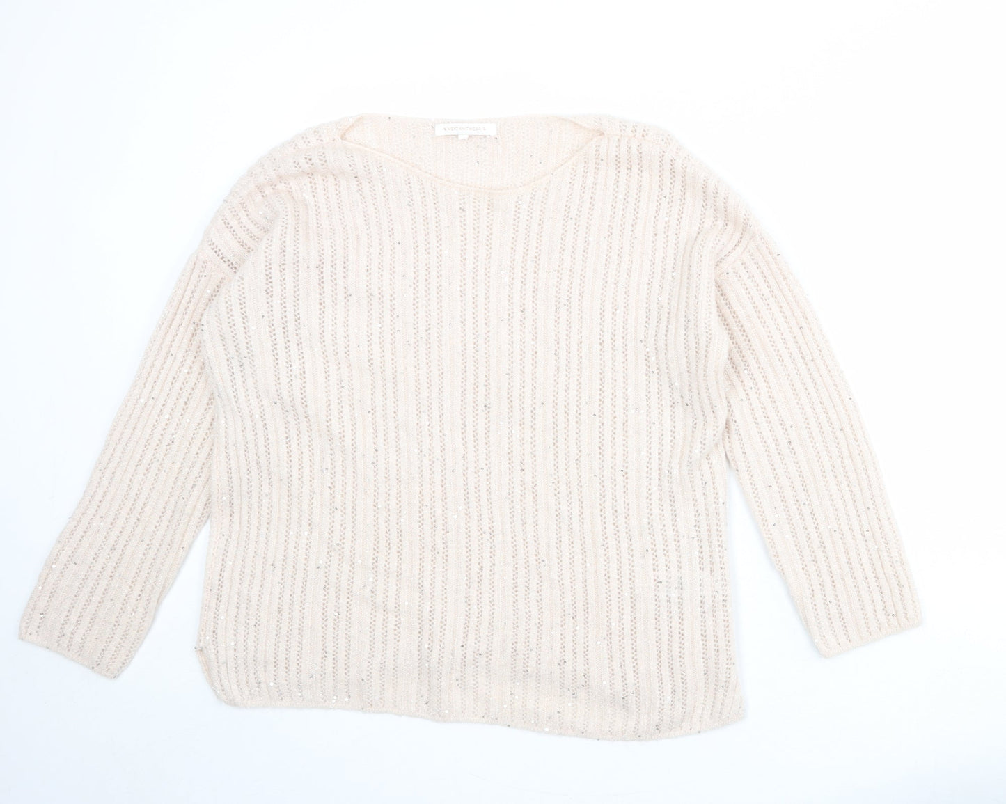 NEXT Womens Pink Round Neck Acrylic Pullover Jumper Size L