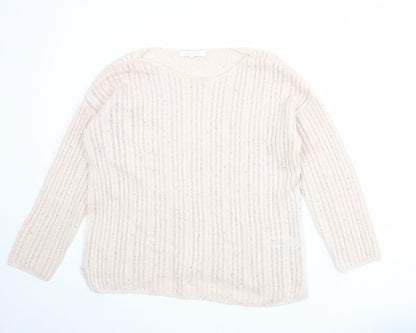 Next Womens Pink Round Neck Acrylic Pullover Jumper Size L