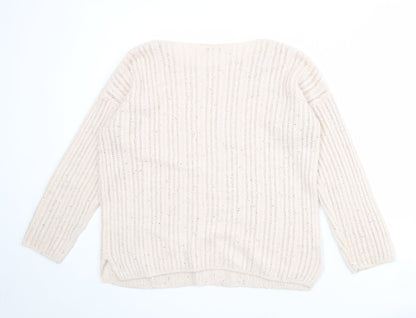 Next Womens Pink Round Neck Acrylic Pullover Jumper Size L