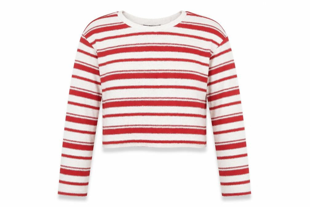 Zara Womens White Round Neck Striped Acrylic Pullover Jumper Size S