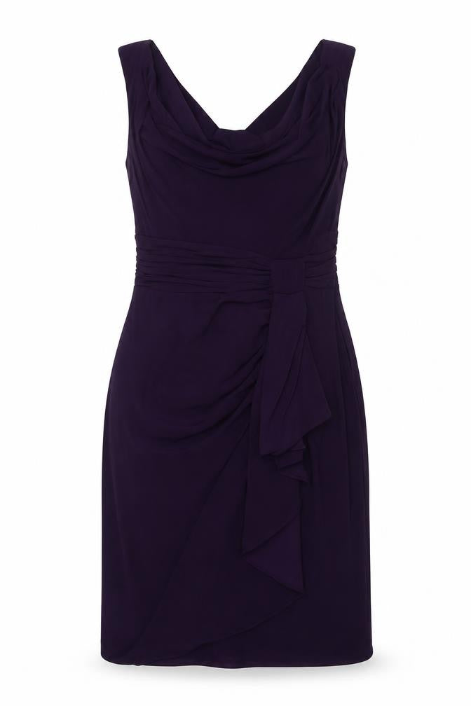 Scarlett Nite Womens Purple Polyester A-Line Size 10 Cowl Neck Zip