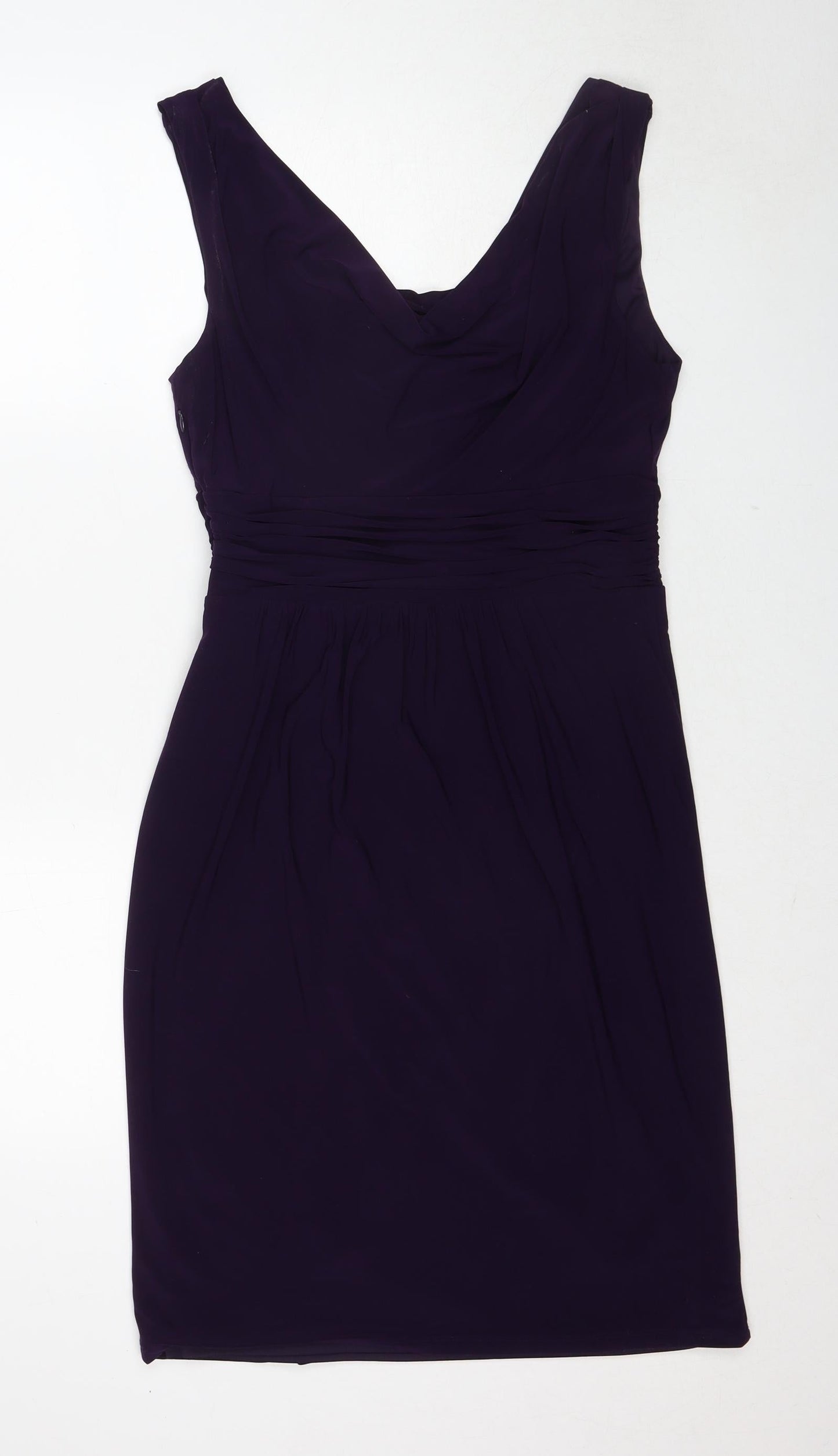 Scarlett Nite Womens Purple Polyester A-Line Size 10 Cowl Neck Zip