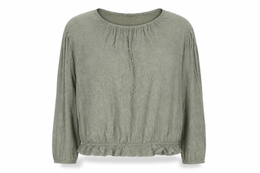 M&Co Womens Green Geometric Viscose Basic Blouse Size 12 Boat Neck