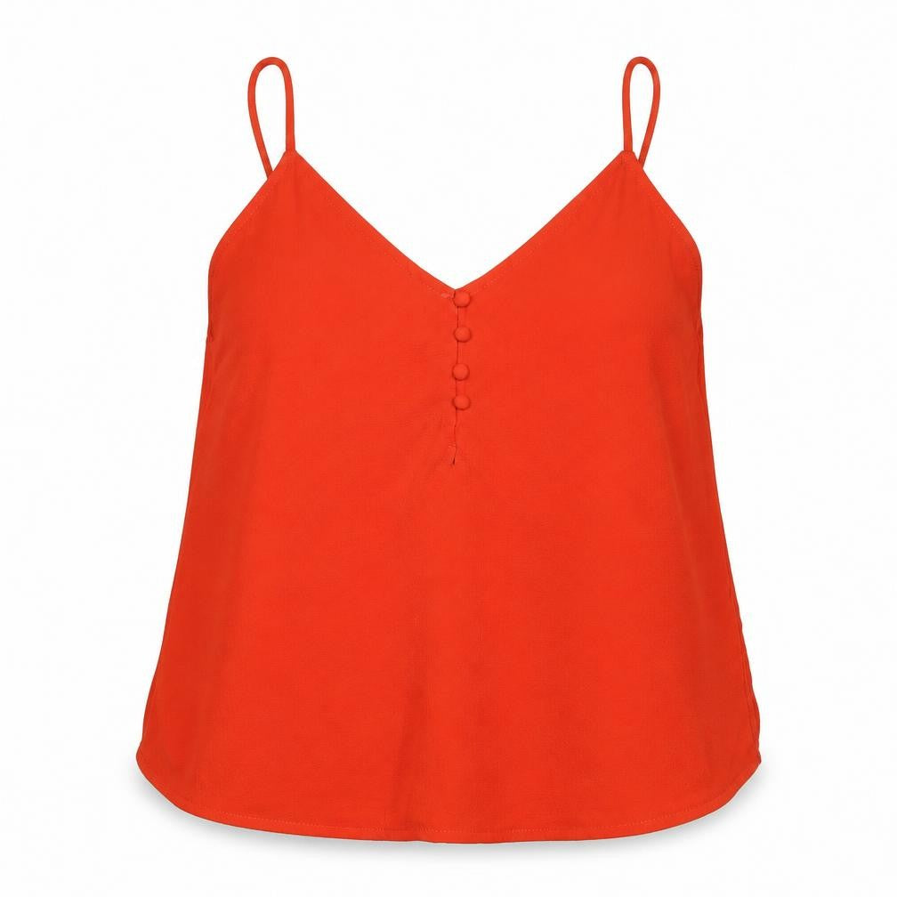 TALLY WEiJL Womens Red Polyester Basic Tank Size M V-Neck