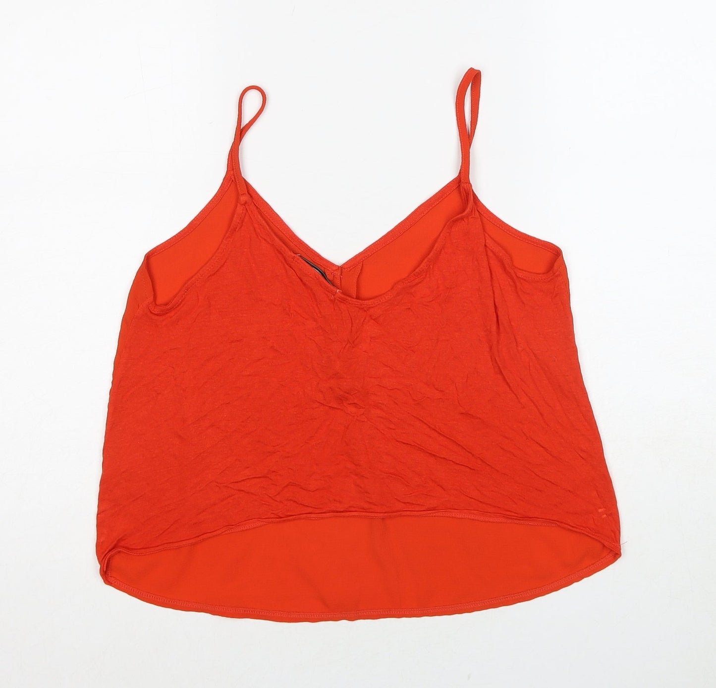 TALLY WEiJL Womens Red Polyester Basic Tank Size M V-Neck