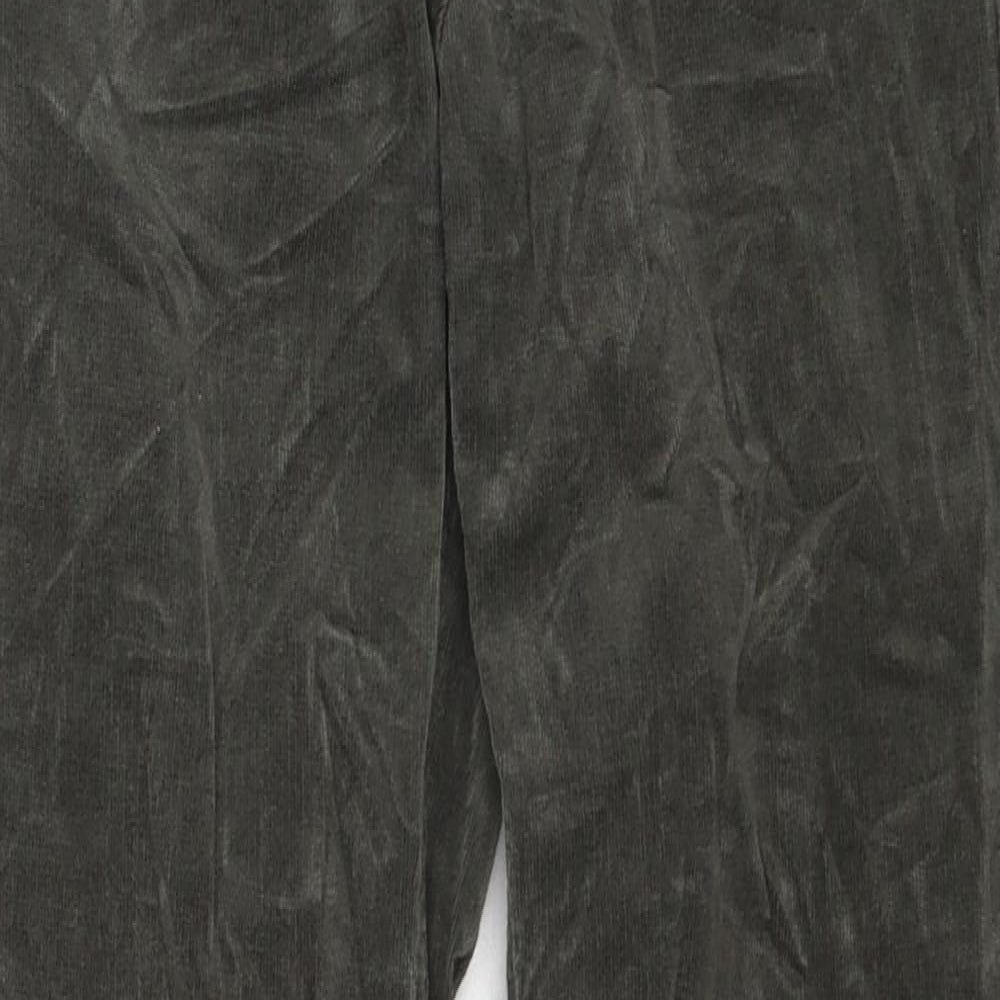 Marks and Spencer Womens Green Cotton Trousers Size 8 Regular Zip