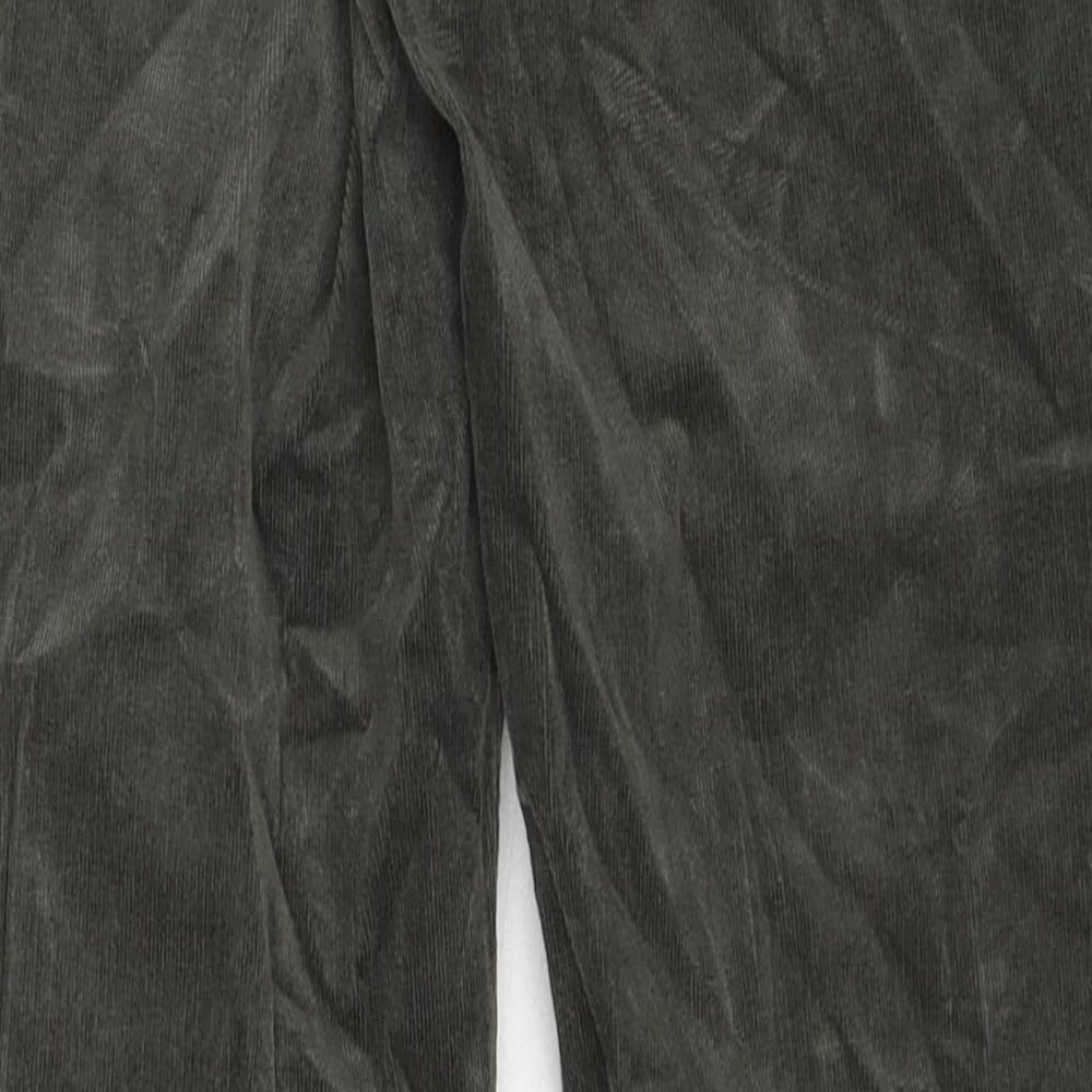 Marks and Spencer Womens Green Cotton Trousers Size 8 Regular Zip