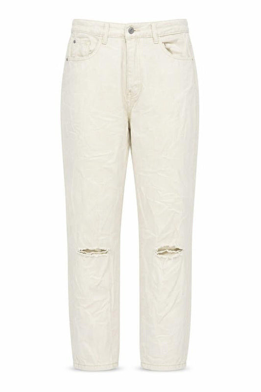 Missguided Womens Beige Cotton Mom Jeans Size 10 Regular Zip