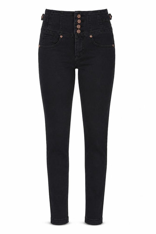Topshop Womens Black Cotton Skinny Jeans Size 26 in L32 in Regular Zip