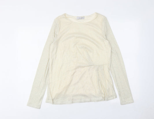 Per Una Womens Ivory Polyester Basic Blouse Size 14 Boat Neck
