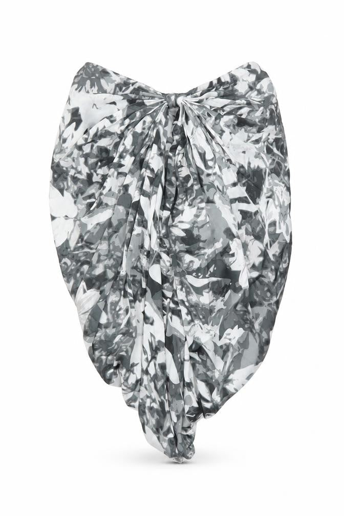 H&M Womens Grey Geometric Polyester Bandage Skirt Size 6 Zip