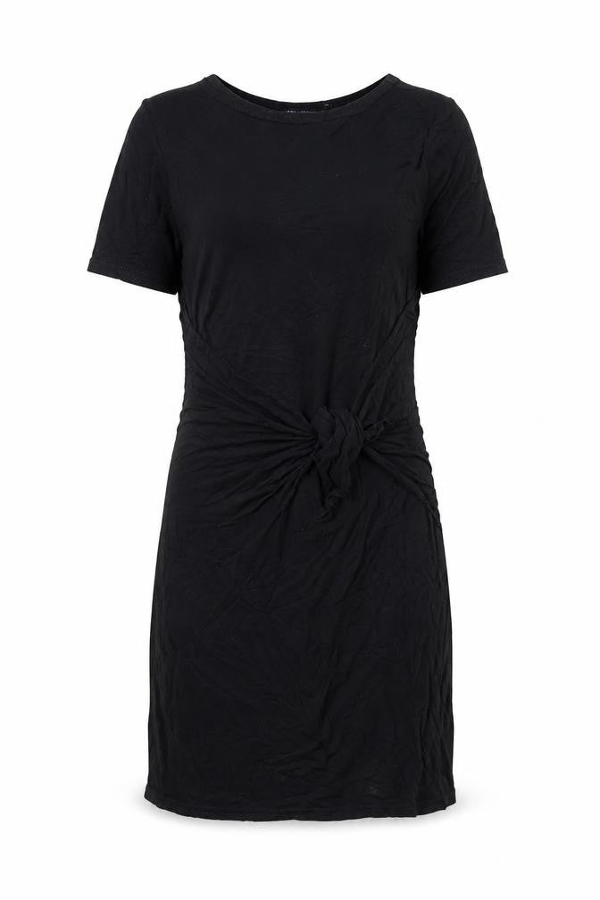 PRETTYLITTLETHING Womens Black Viscose Shift Size 6 Round Neck Pullover - Twist Detail