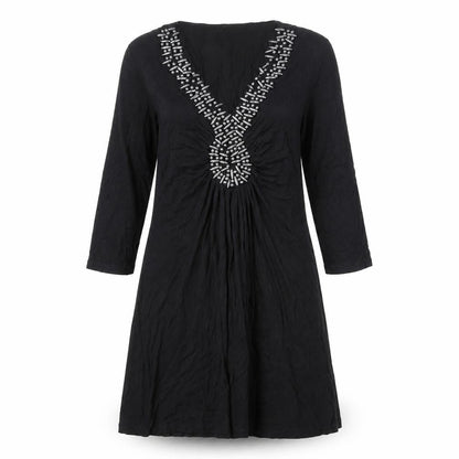 Julien Macdonald Womens Black Viscose A-Line Size 12 V-Neck Pullover