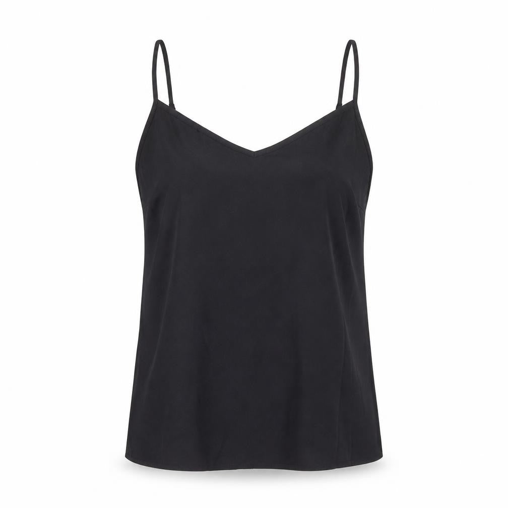 Marks & Spencer Womens Black Polyester Basic Tank Size 10 V-Neck