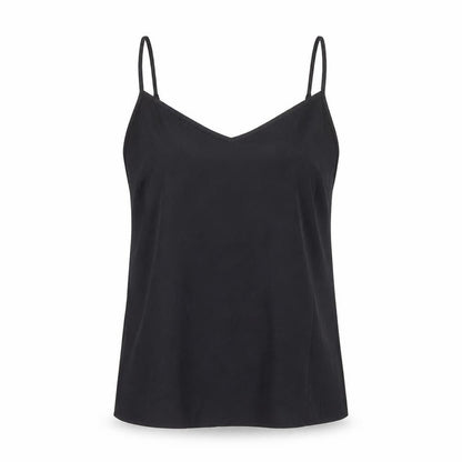 Marks & Spencer Womens Black Polyester Basic Tank Size 10 V-Neck
