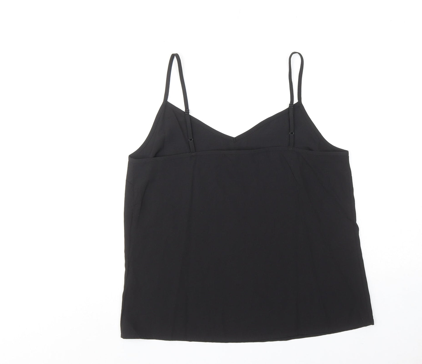Marks and Spencer Womens Black Polyester Basic Tank Size 10 V-Neck