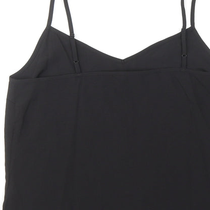 Marks & Spencer Womens Black Polyester Basic Tank Size 10 V-Neck