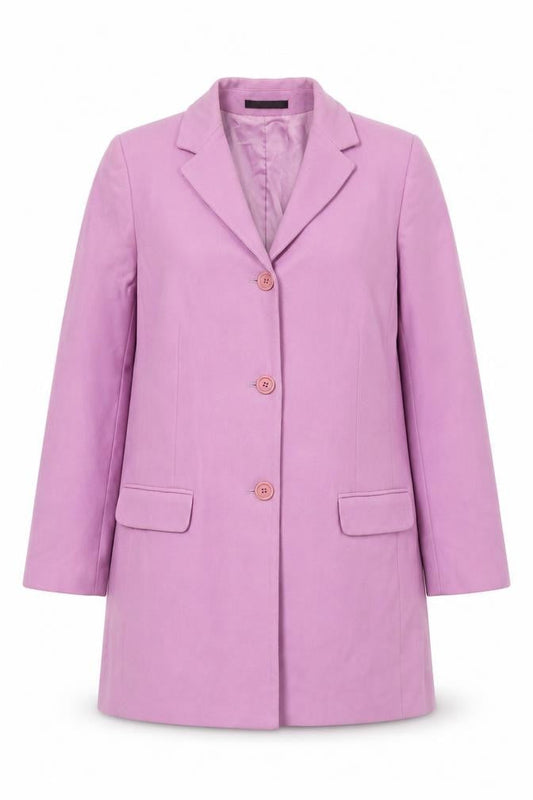Theory Womens Purple Overcoat Coat Size L Button