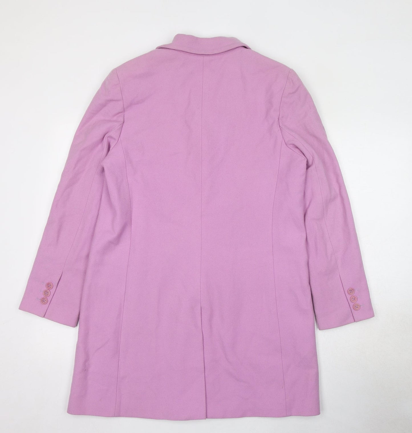 Theory Womens Purple Overcoat Coat Size L Button