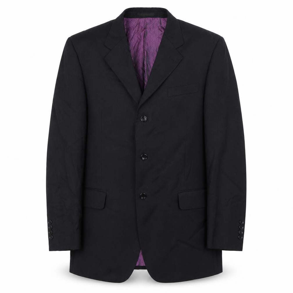 Racing Green Mens Black Wool Jacket Suit Jacket Size 42 Regular - Shoulder Pads