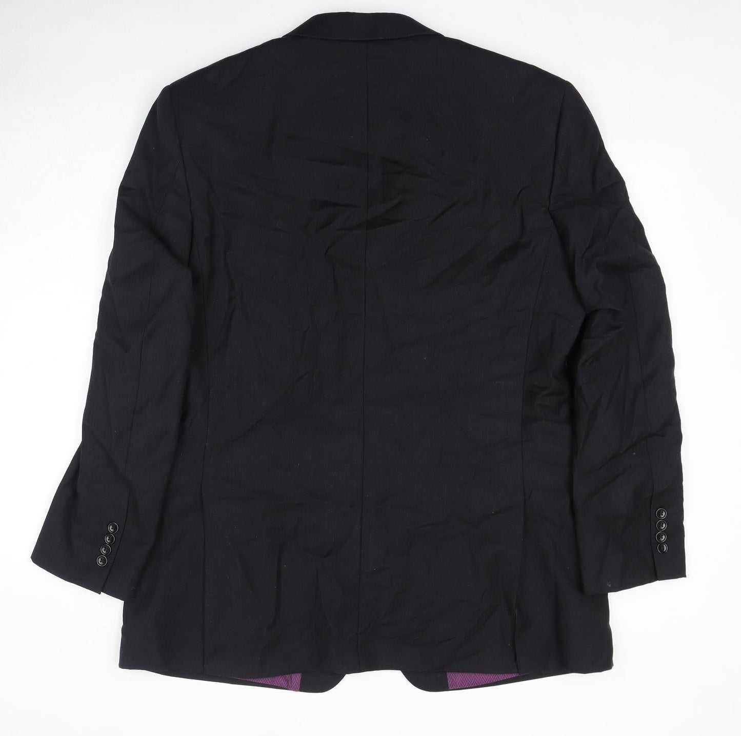 Racing Green Mens Black Wool Jacket Suit Jacket Size 42 Regular - Shoulder Pads