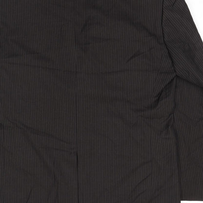 Fellini Mens Brown Striped Polyester Jacket Suit Jacket Size 40 Regular