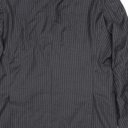 Savoy Taylors Guild Mens Grey Striped Wool Jacket Suit Jacket Size 50 Regular
