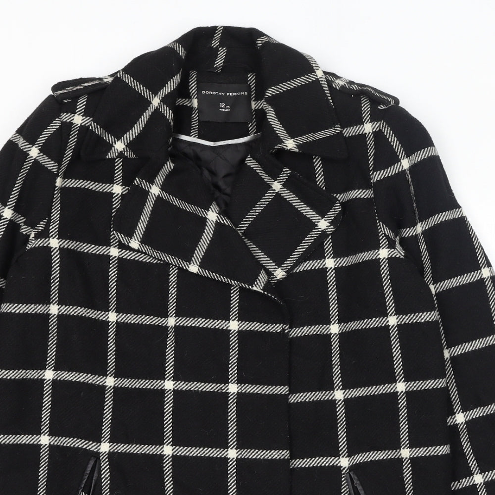 Dorothy Perkins Womens Black Striped Jacket Size 12 Button