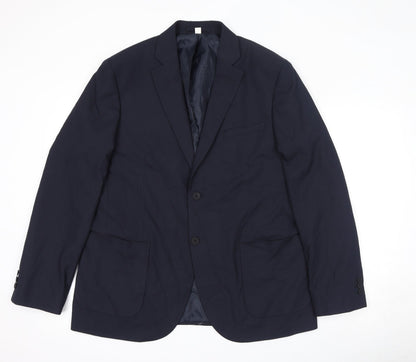 Additional front view of Autograph men’s blue polyester jacket suit jacket, size 42, regular