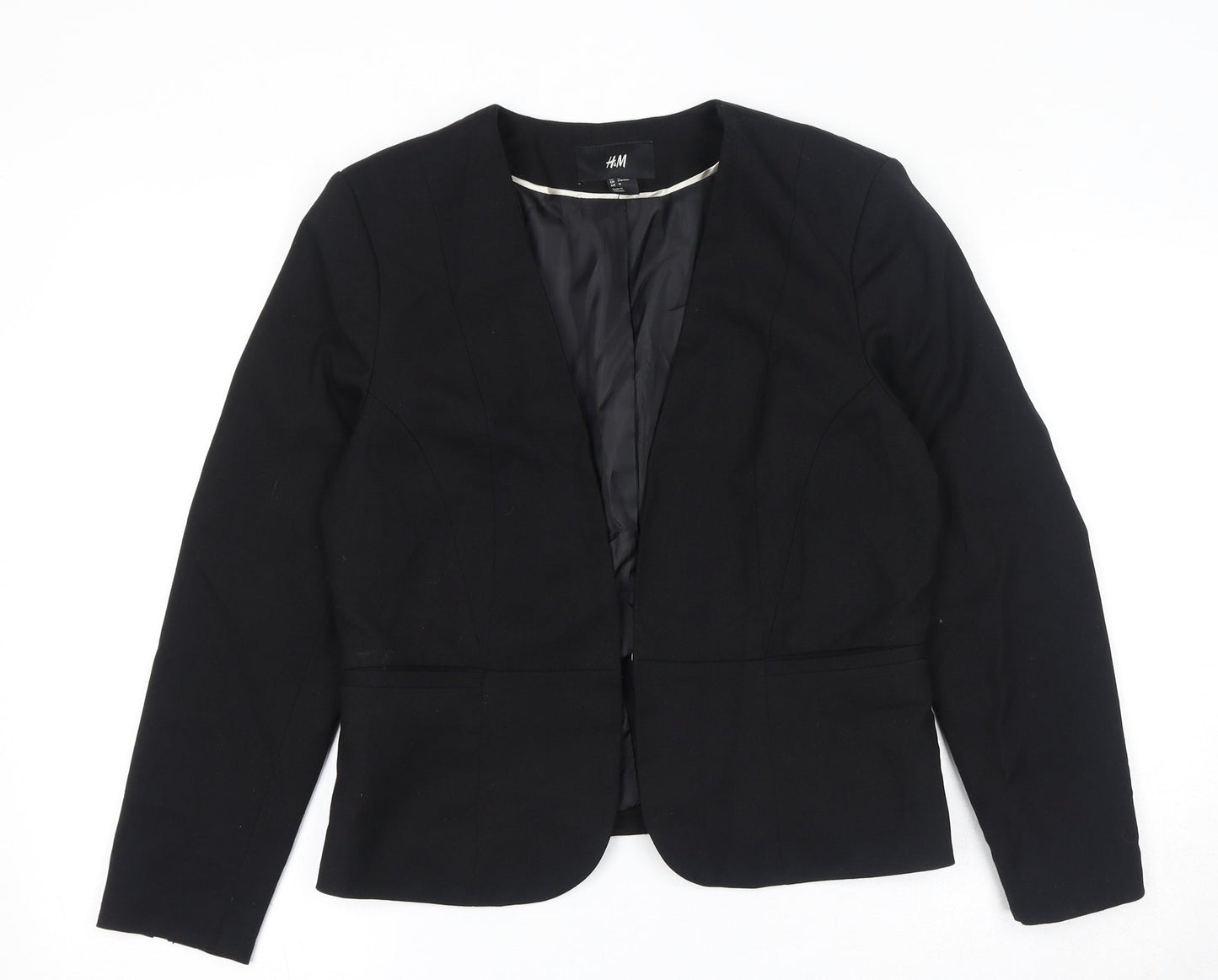 H&M Womens Black Jacket Blazer Size 14