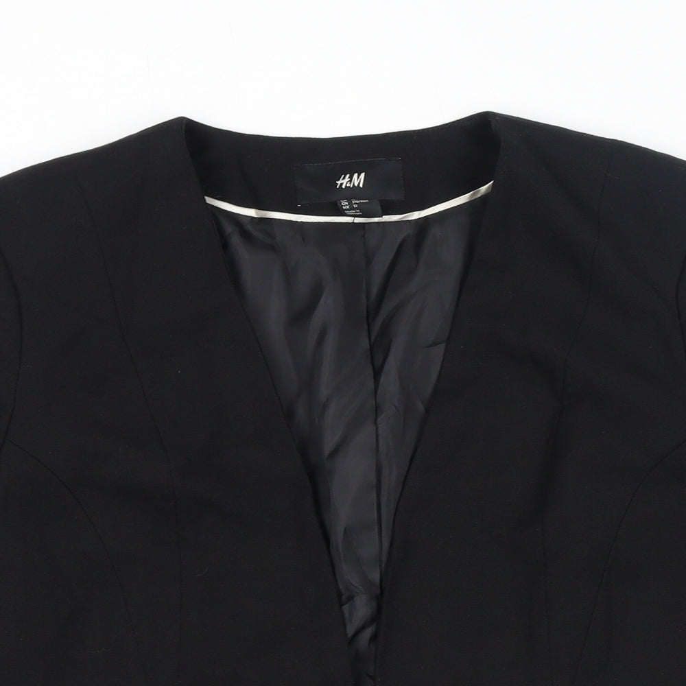 H&M Womens Black Jacket Blazer Size 14