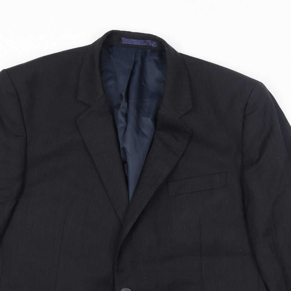 Hammond & Co Mens Black Polyester Jacket Suit Jacket Size 44 Regular
